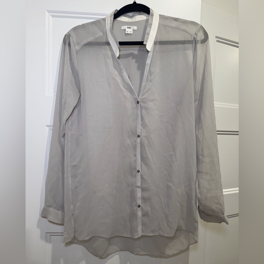 Helmut Lang Sheer light gray Blouse